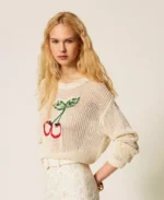 Twinset jersey con bordado de cereza a mano