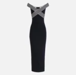 Elisabetta Franchi vestido largo de punto con bandas a rayas