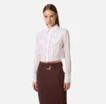 Elisabetta Franchi camisa de algodon con solapas y bordados - Imagen 3
