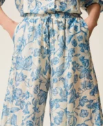 Twinset pantalon palazzo de flores - Imagen 4