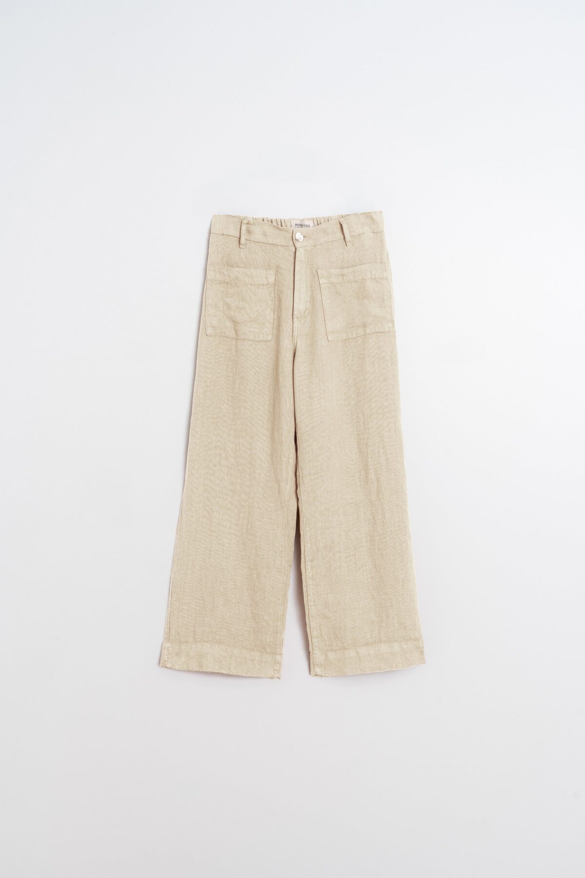 Indi&Cold pantalon de lino fluido marfil - Imagen 3