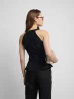 Silbon chaleco lazos lino negro - Imagen 3