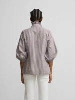 Silbon camisa manga farol rayas marrones - Imagen 4